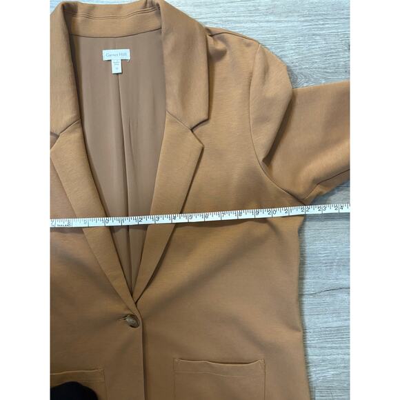 NWOT Garnet Hill Tencel Camel Blazer 12 L Oversized Office Career Casual Preppy - Picture 9 of 11
